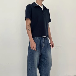 Vネック半袖ポロシャツ　0789