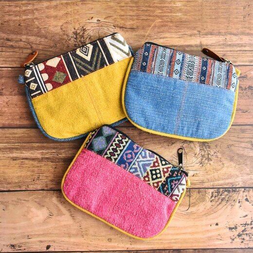 タイ 民族刺繍 カラフルポーチ 17cm×13㎝ | PAY ID