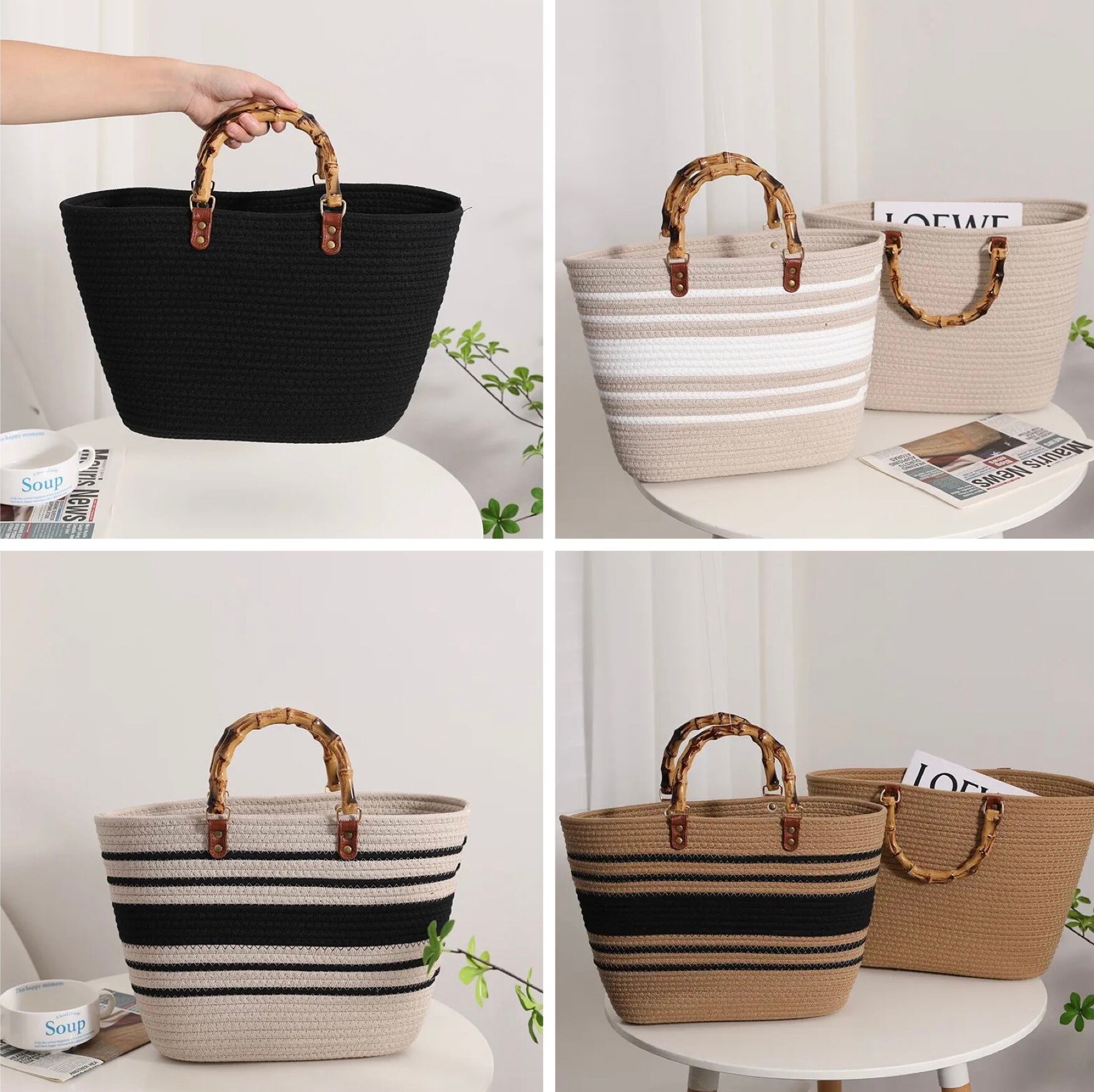 7color / バンブーハンドルサマーバッグ