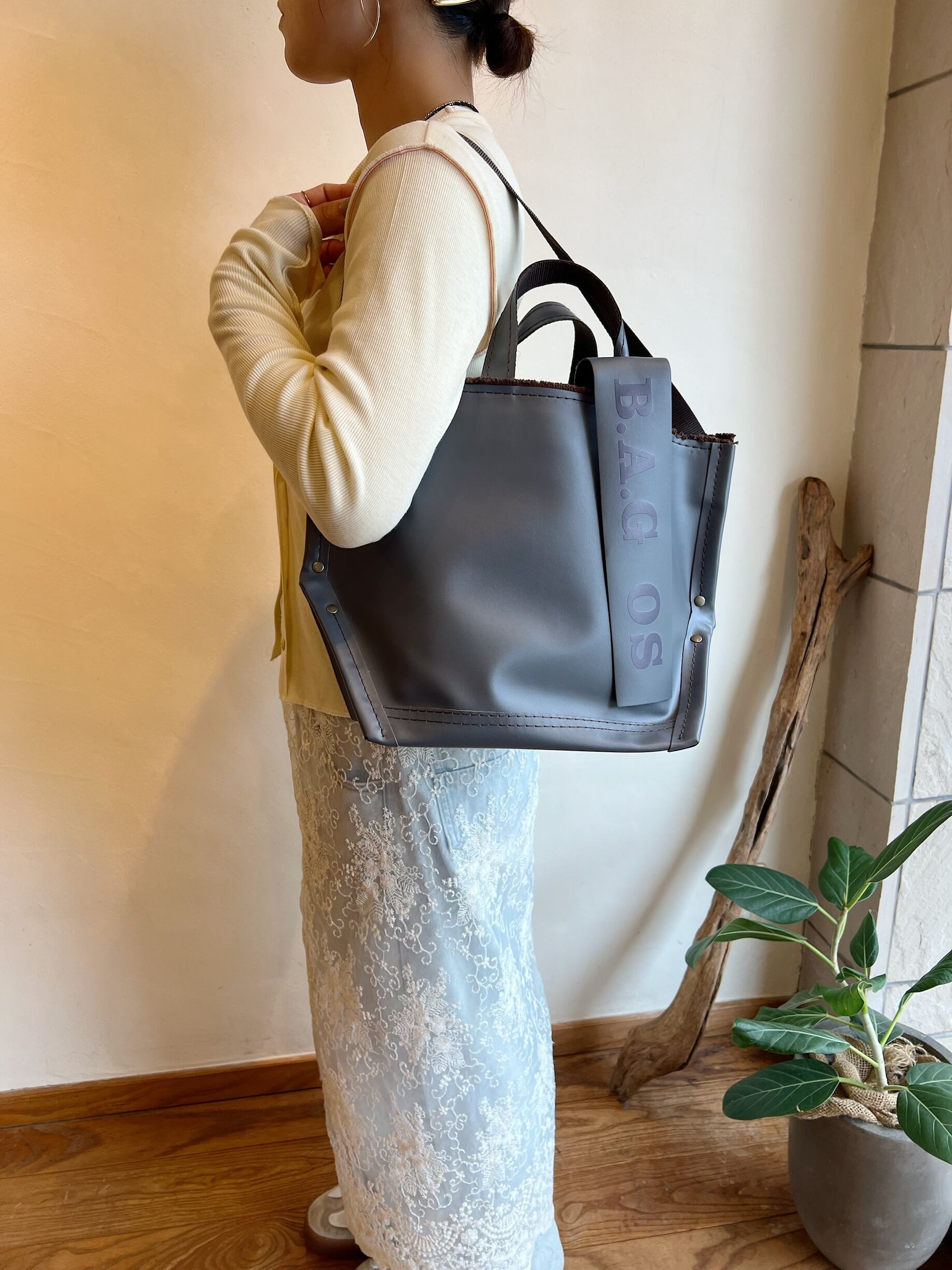 ebagos / 8号キャンバスPVC・Y字トート（GRY） | anouk
