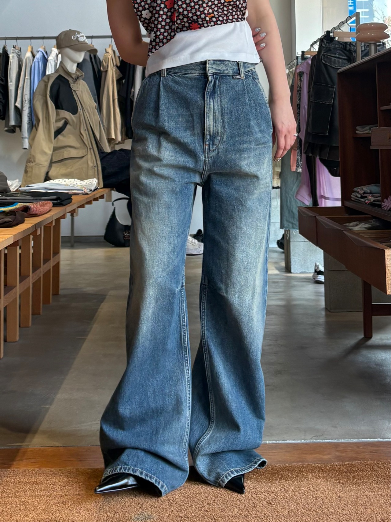 【26SS】MM6 エムエムシックス / ワイドレッグ ジーンズ - 1