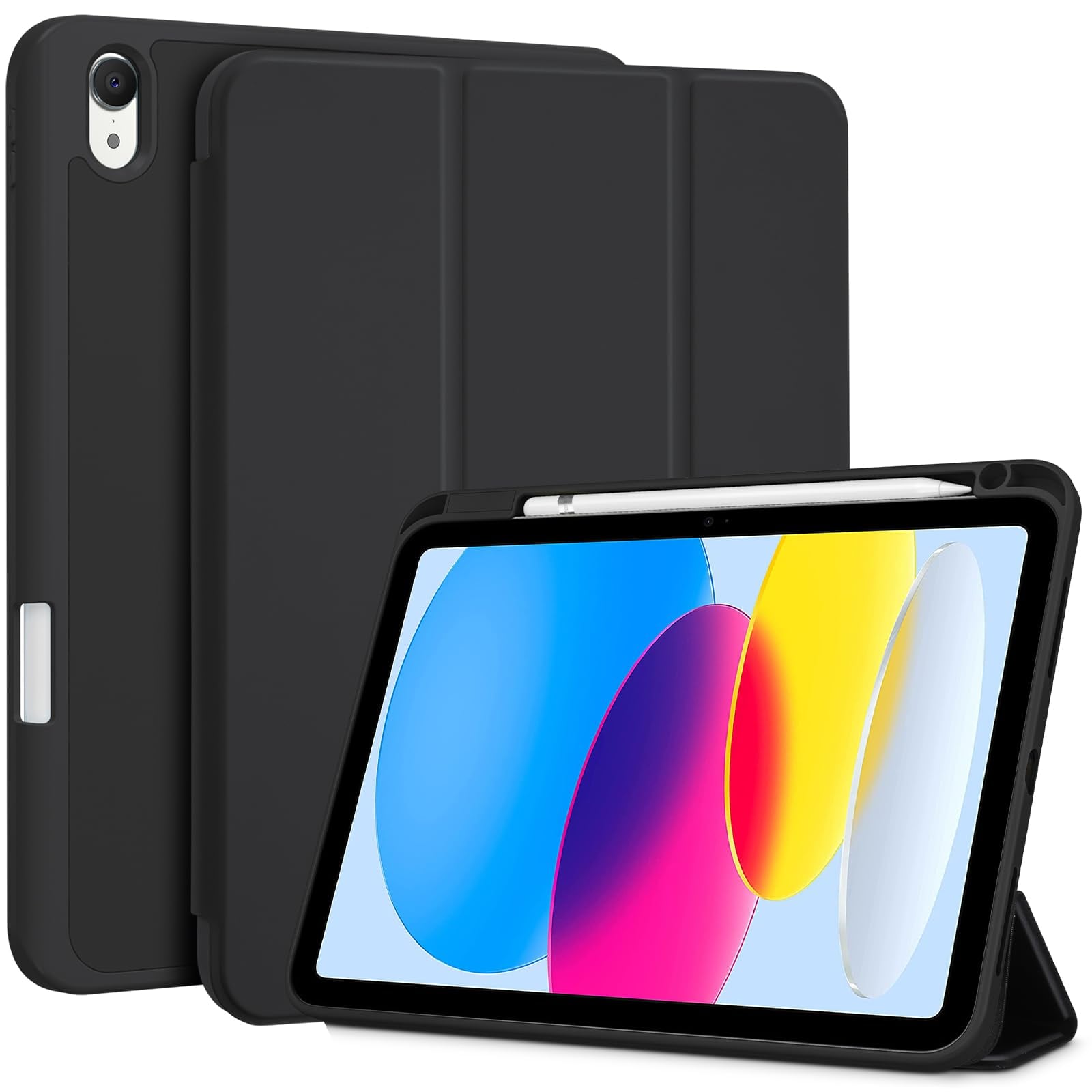 ProCase iPad 11世代/10世代 iPad(A16)11インチ 2025/10.9インチ 2022 弾性のあるTPUバック 耐衝撃 三つ折り スタンド スマートカバー