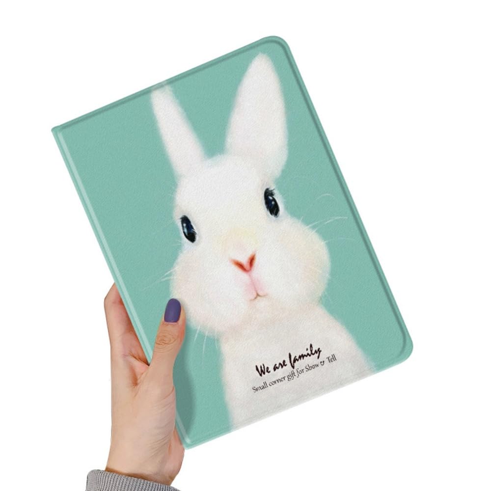 YEELONN Galaxy Tab A11 / Tab A9 8.7インチ用 ケース カバー 可愛い 動物 ラッコ クマ ウサギ ネコ 柄 イラスト 印刷 プリント ブック式 手帳型 柄物 オリジナル,ウサギ