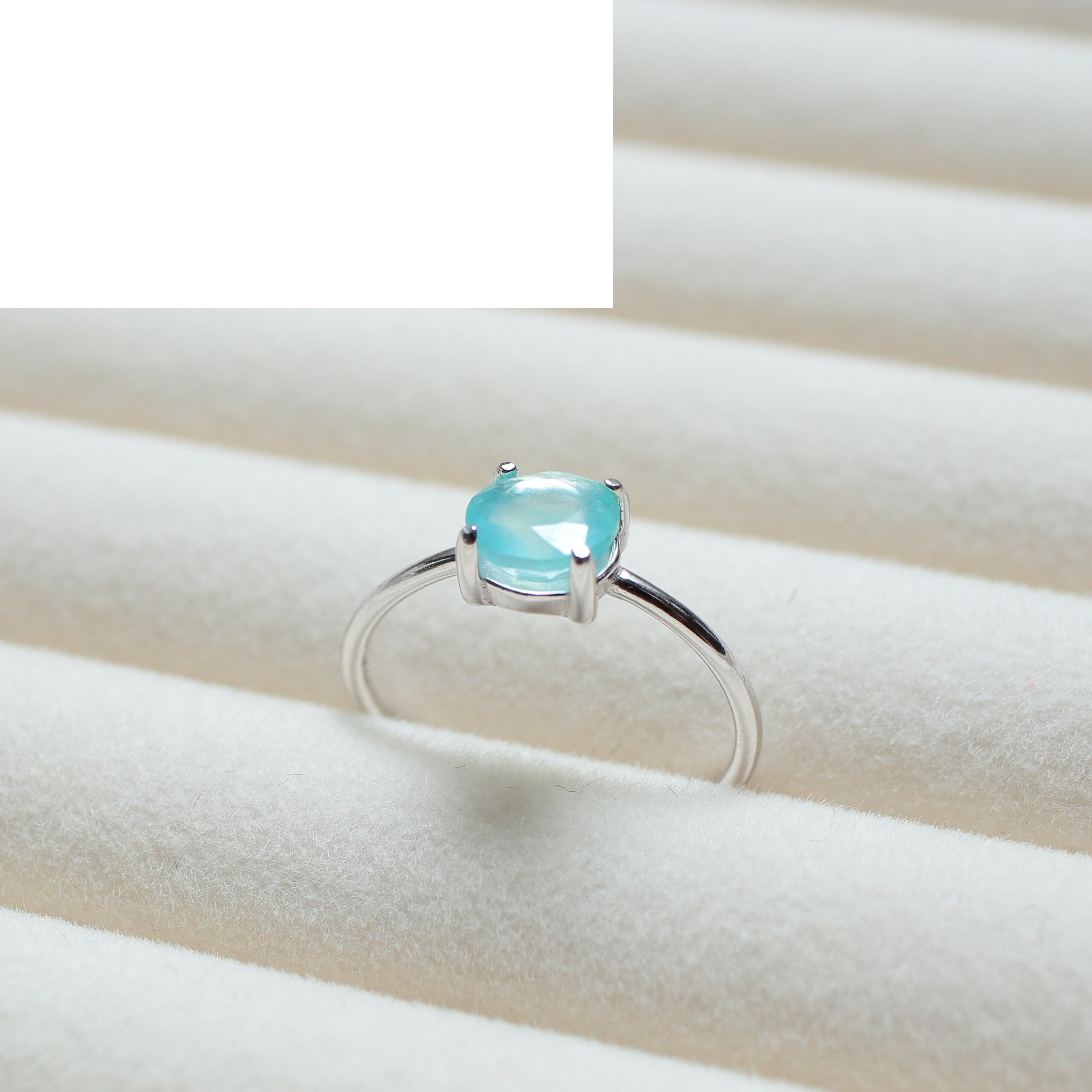 ブルーオパールペアシェイプ 手作り シルバーリング 【公式通販】