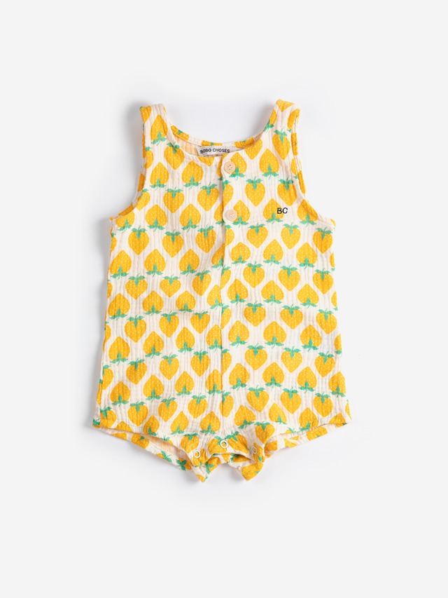 【 BOBO CHOSES 26SS 】 Strawberry all over  woven playsuit