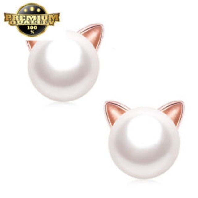 【送料無料】スターリングシルバースタッドスタッドイヤリングcat stud earrings for women 925 sterling silver ear studs with aaa