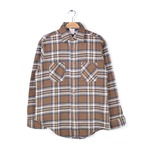 70s 80s ビッグマック JCペニー USA製 ヴィンテージネルシャツ ブラウンベース ヘビーフランネル 長袖シャツ BIG MAC JC PENNEY メンズM 古着 @CA1449