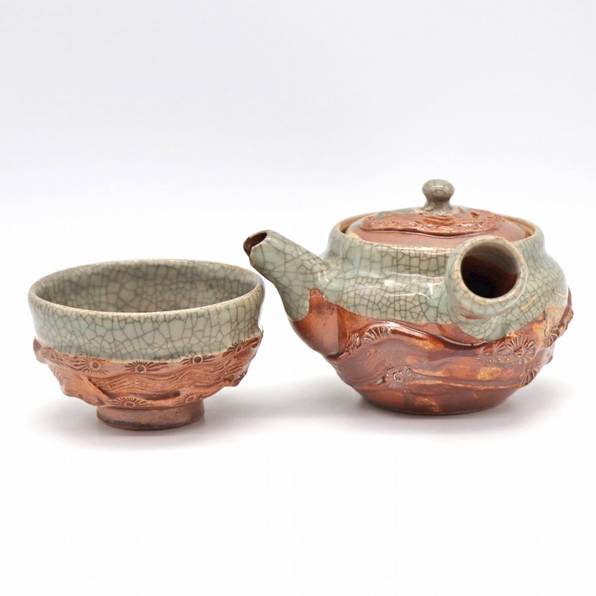 相馬焼・急須・煎茶碗セット・湯呑・陶磁器・No.230119-10・梱包サイズ 