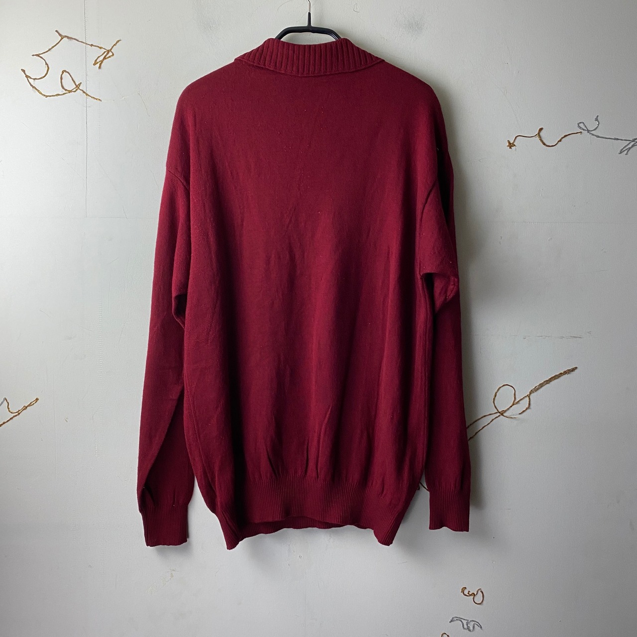 VERSUS red color pullover knit shirt