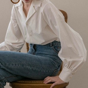 volume sleeve tailored blouse 00198