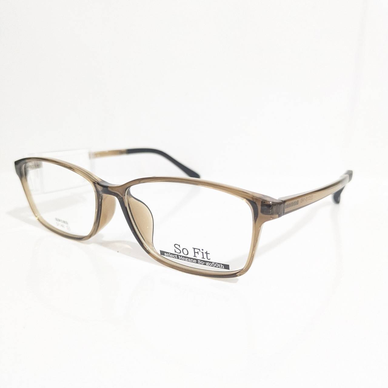 【SoFit】スクエアセルフレーム クリアブラウン