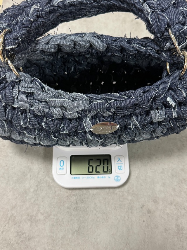 《1点もの》angle denim bag /midnight blue