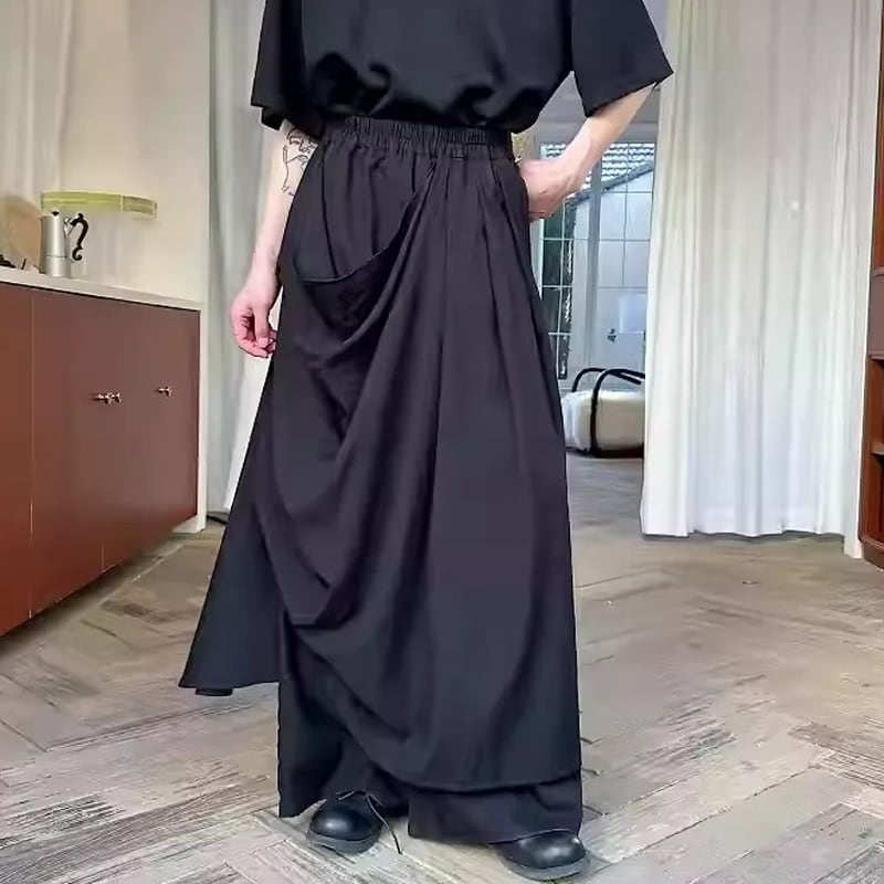 和モダン×ヴィンテージ感 アシンメトリーワイドスカンツ 2color MPA0133