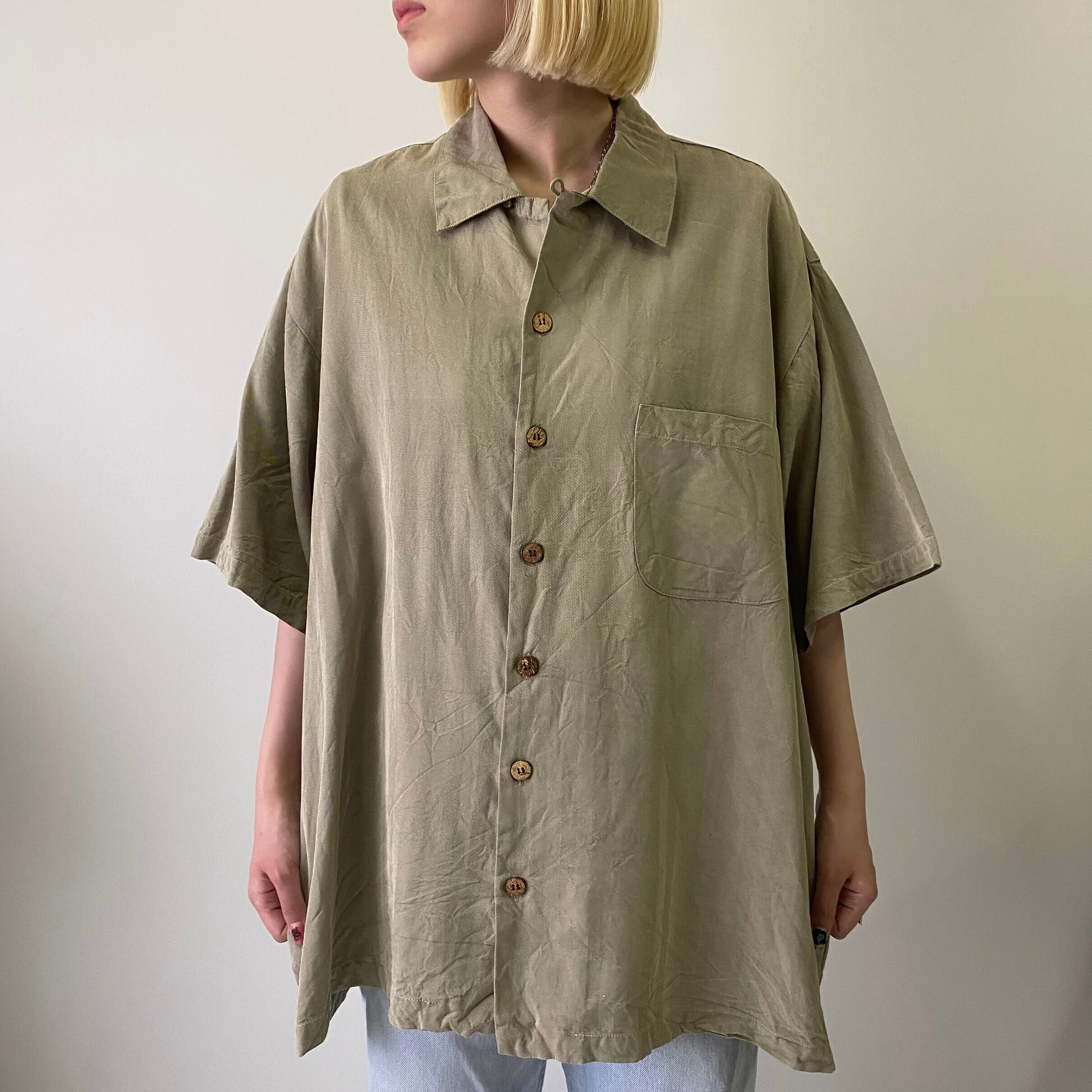 Tommy Bahama トミーバハマ 半袖 シルク カクテル バック刺繍 開襟