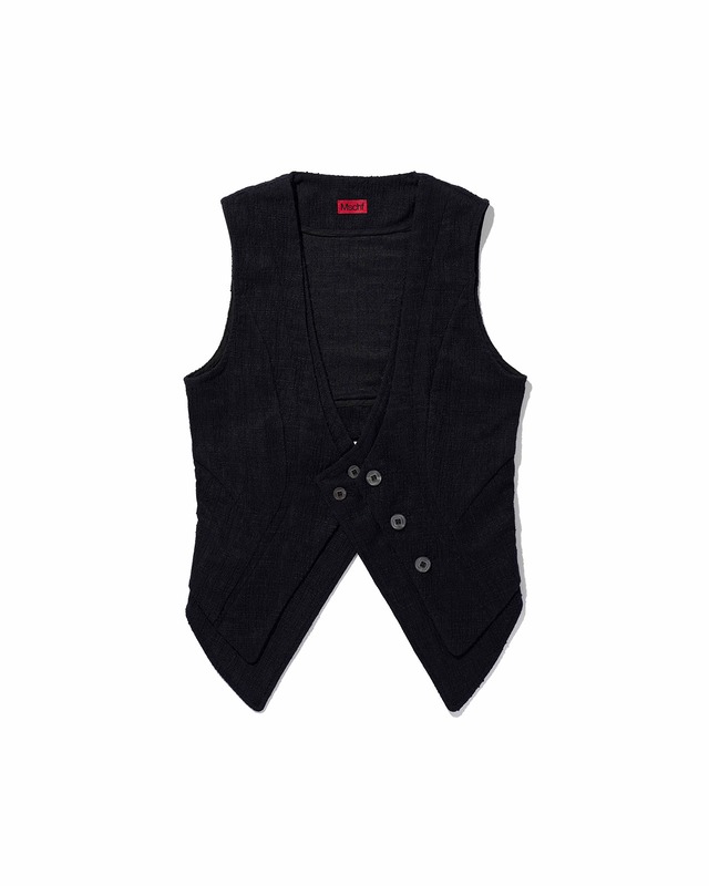 [MSCHF] OVERLAP LAYERED VEST_BLACK ミスチーフ 正規品 韓国ブランド 韓国ファッション 韓国代行 韓国通販 mischief 日本 店舗