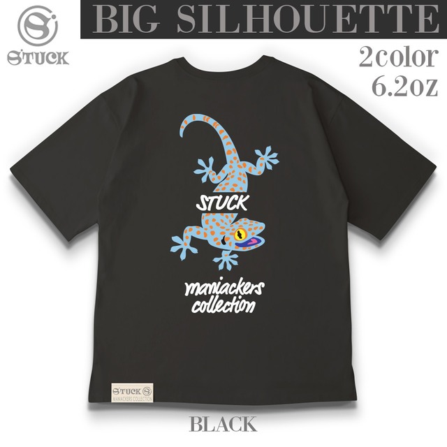ビッグシルエットGecko Tシャツ メンズ レディース トッケイヤモリ しっかり生地 ヘビー6オンス ２COLOR 送料無料