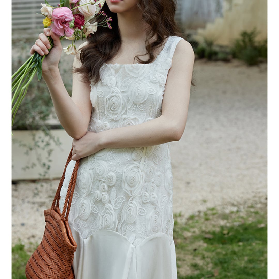 niche three dimensional flower dress