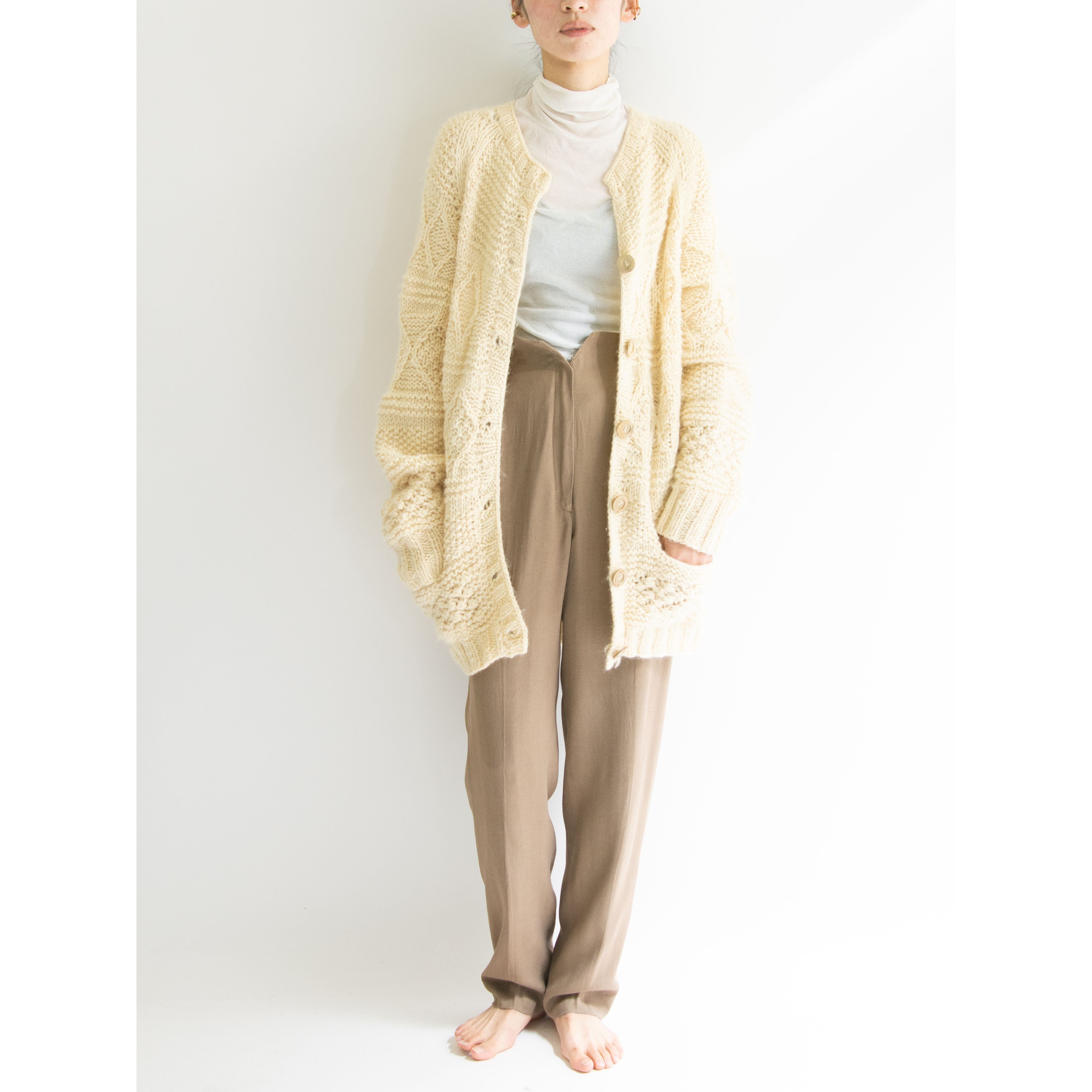 【GRIGORPOPULOS PETROS】Made in Greece 70-80's Wool Hand Knit Cardigan(ギリシャ製 ハンドニットウールカーディガン)