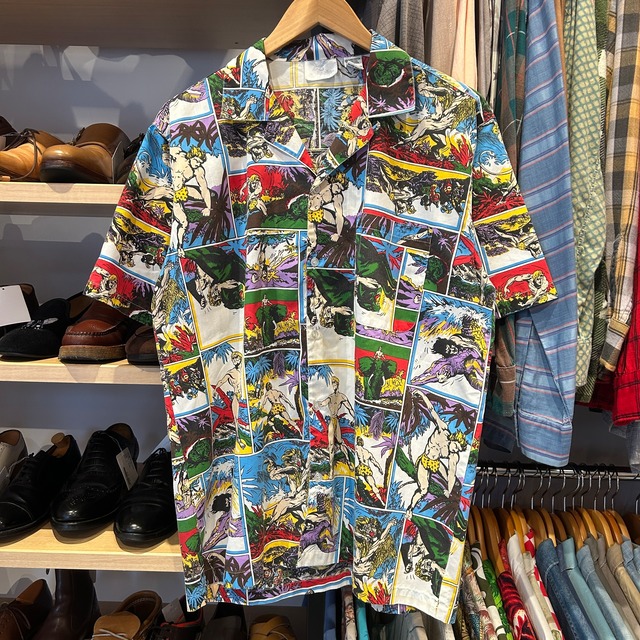 1990s REPAGE S/S COMIC PRINT COTTON SHIRT