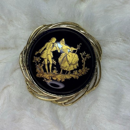 Limoges ゴールド ブローチ #1164