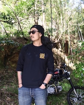 "WA"GLAN 3/4 SLEEVE /黒橙
