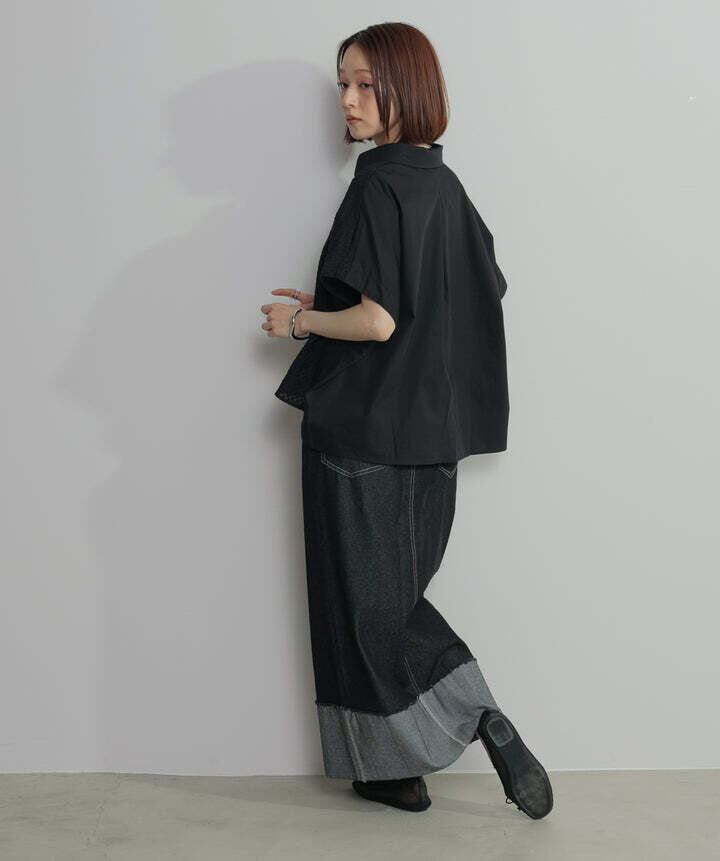 2603032 アシンメトリーデザインシャツブラウス black | エルキカク