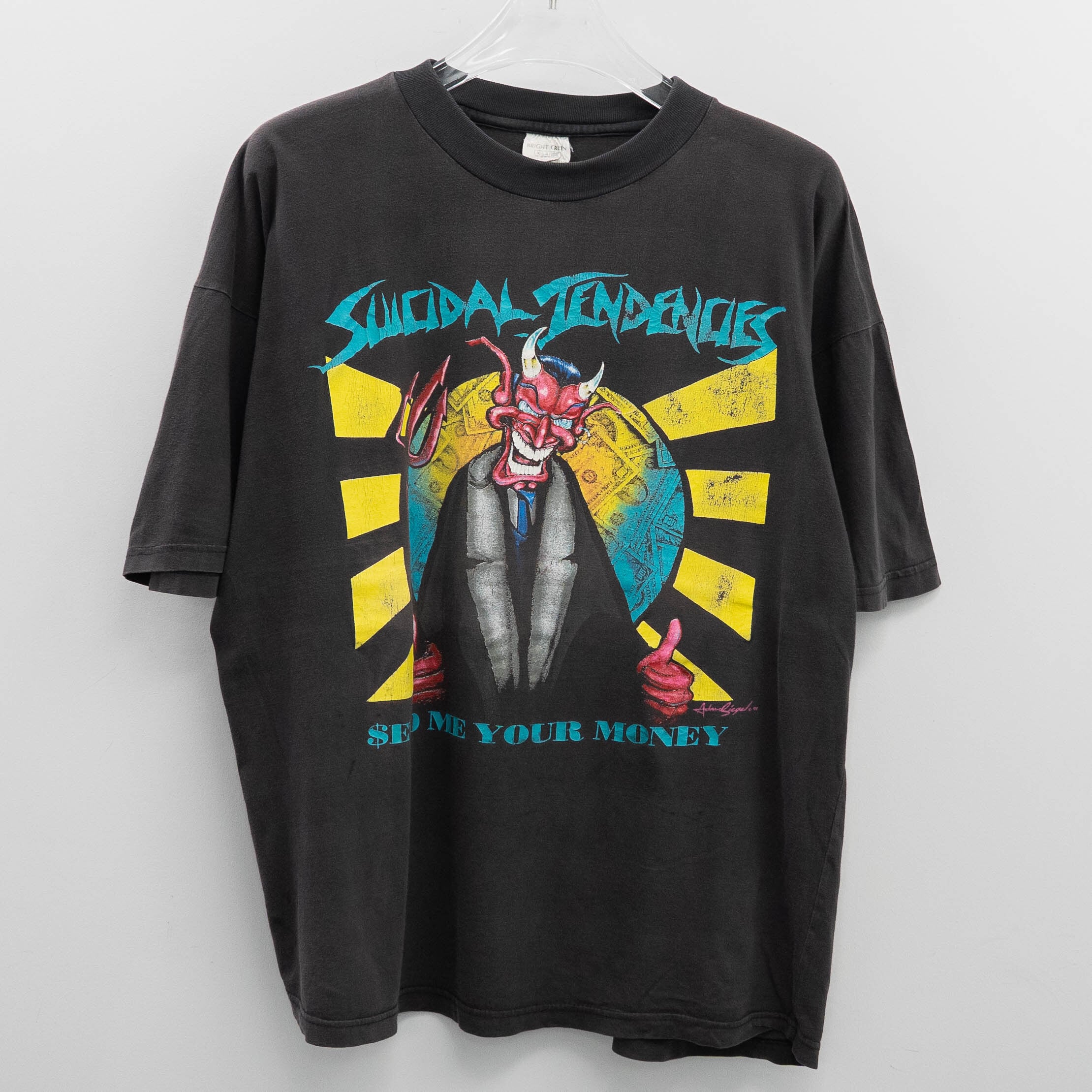 Suicidal Tendencies ”Send Me Your Money " Bright Green XL【A9-321】