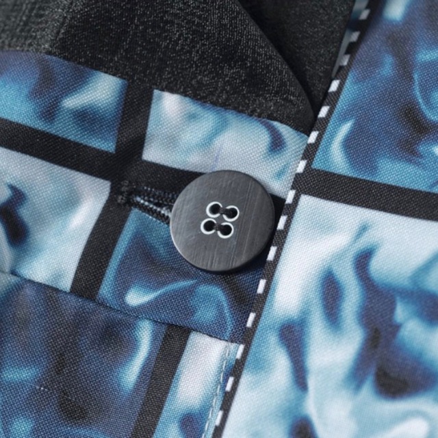 Buckle film print one-piece C1609