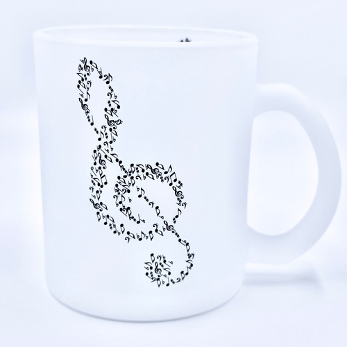 クラヴサン　フロストグラス（非耐熱）　音符で紡いだト音記号