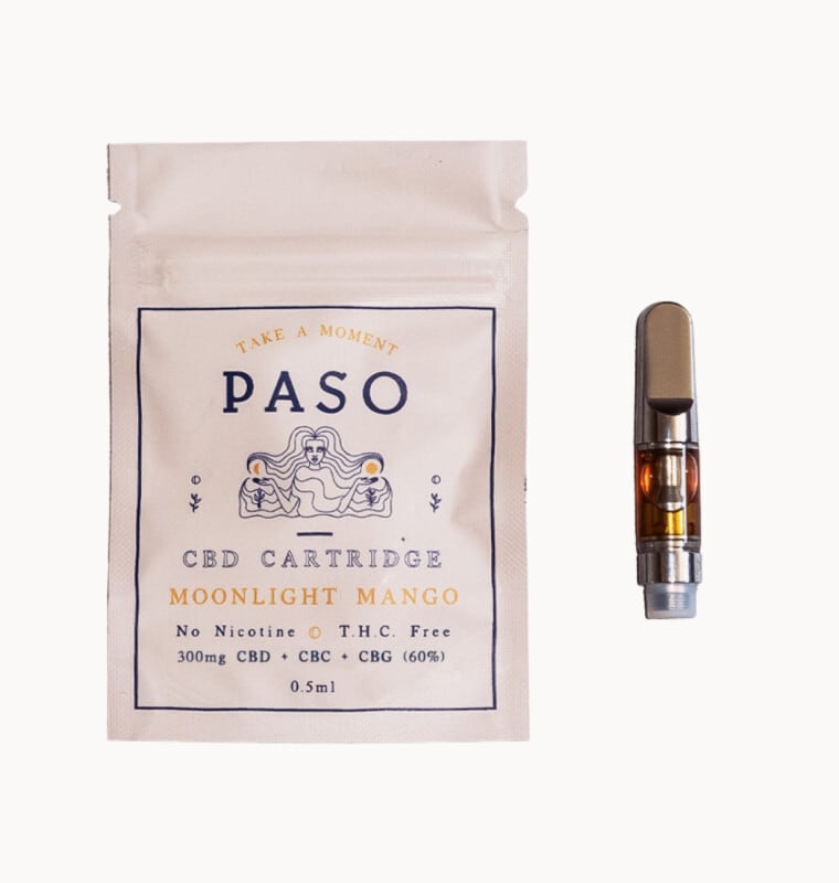 < PASO >   CBD VAPE CARTRIDGE / 300mg (60% CBD + CBG + CBC) / MOONLIGHT MANGO