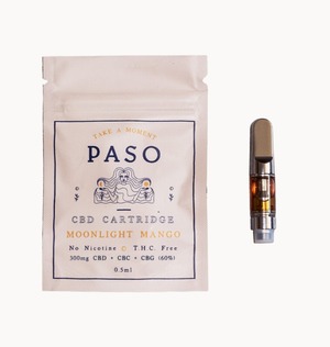 < PASO >   CBD VAPE CARTRIDGE / 300mg (60% CBD + CBG + CBC) / MOONLIGHT MANGO