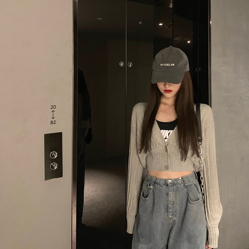 レディーススタイルショートスタンダードセーター カーディガンサマー ロング レトロ 夏物 YY-ファッション45216688920