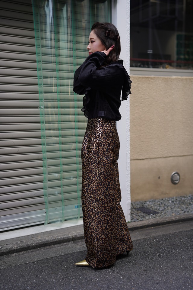 CHERIE LEOPARD JACQUARD TROUSERS
