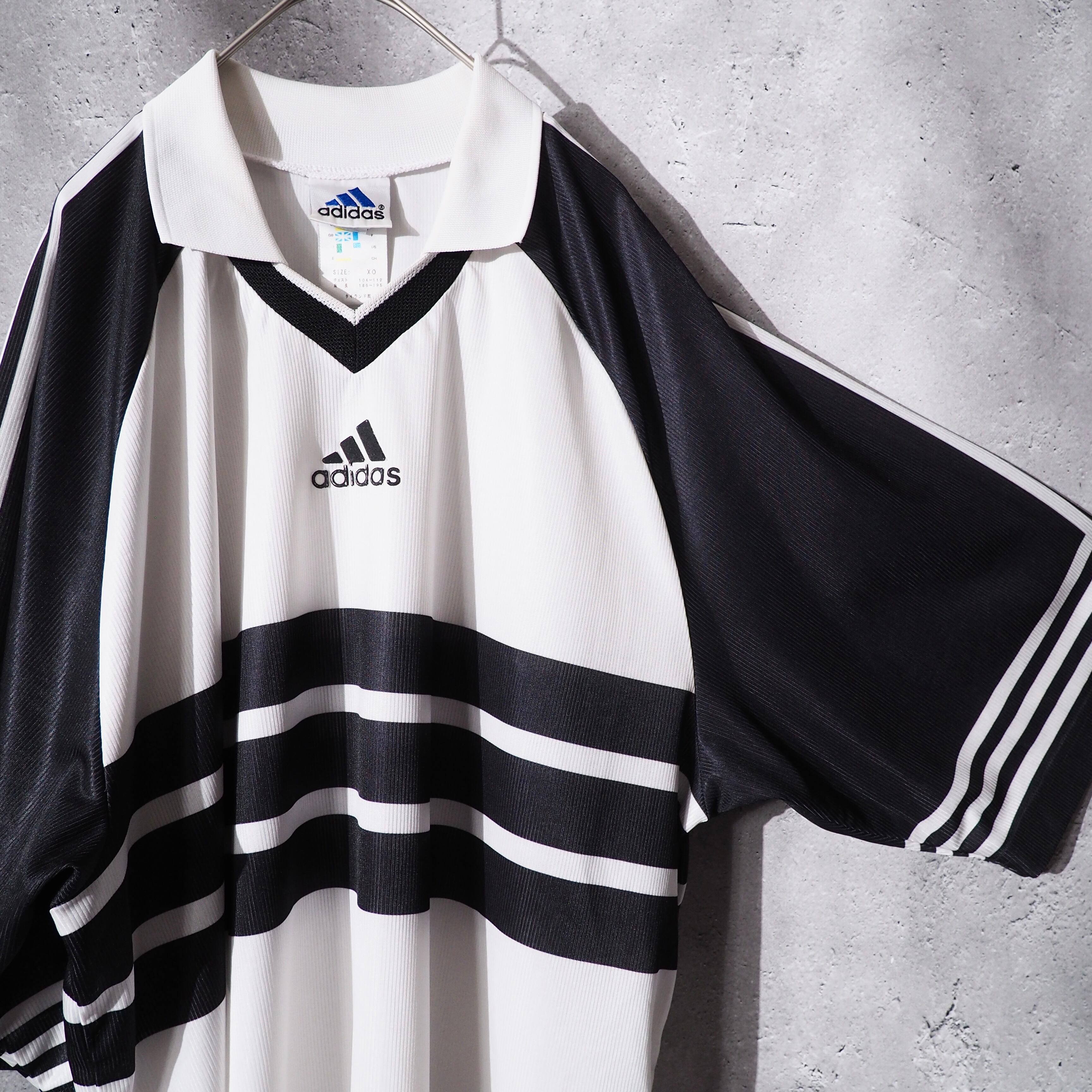 1990s " Old adidas " Monotone Line Design Vintage Loose Game Shirt