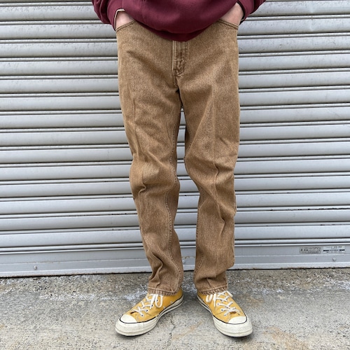 90s USA製 Levi's 550 センタープレスデニムパンツ 茶 W34