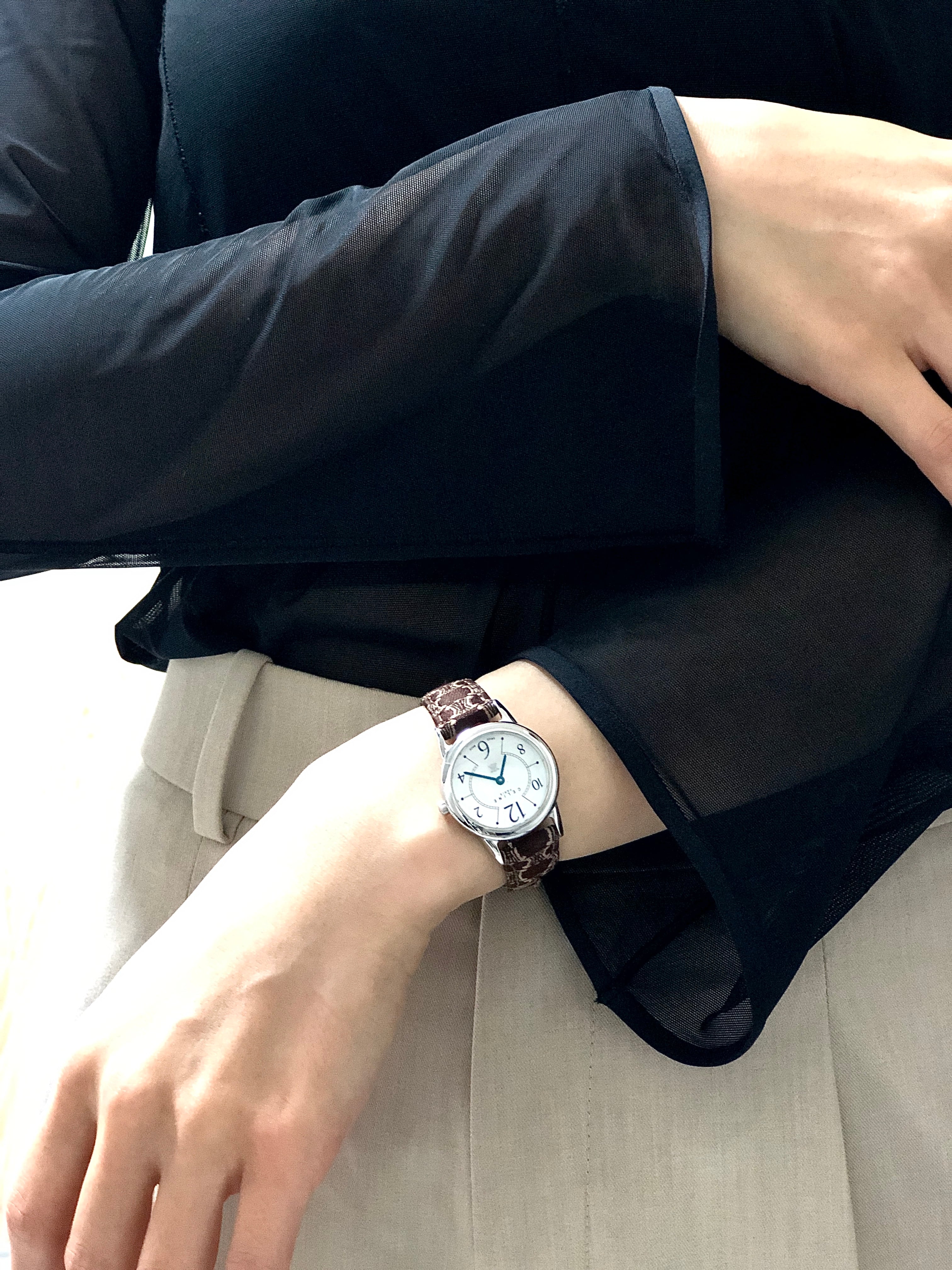 CELINE セリーヌ ブラゾン 腕時計 ブラウン vintage ヴィンテージ