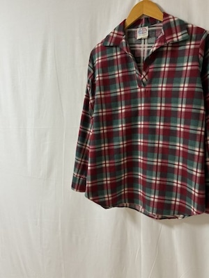 1970~80's Check Pattern Flannel Pullover Shirt