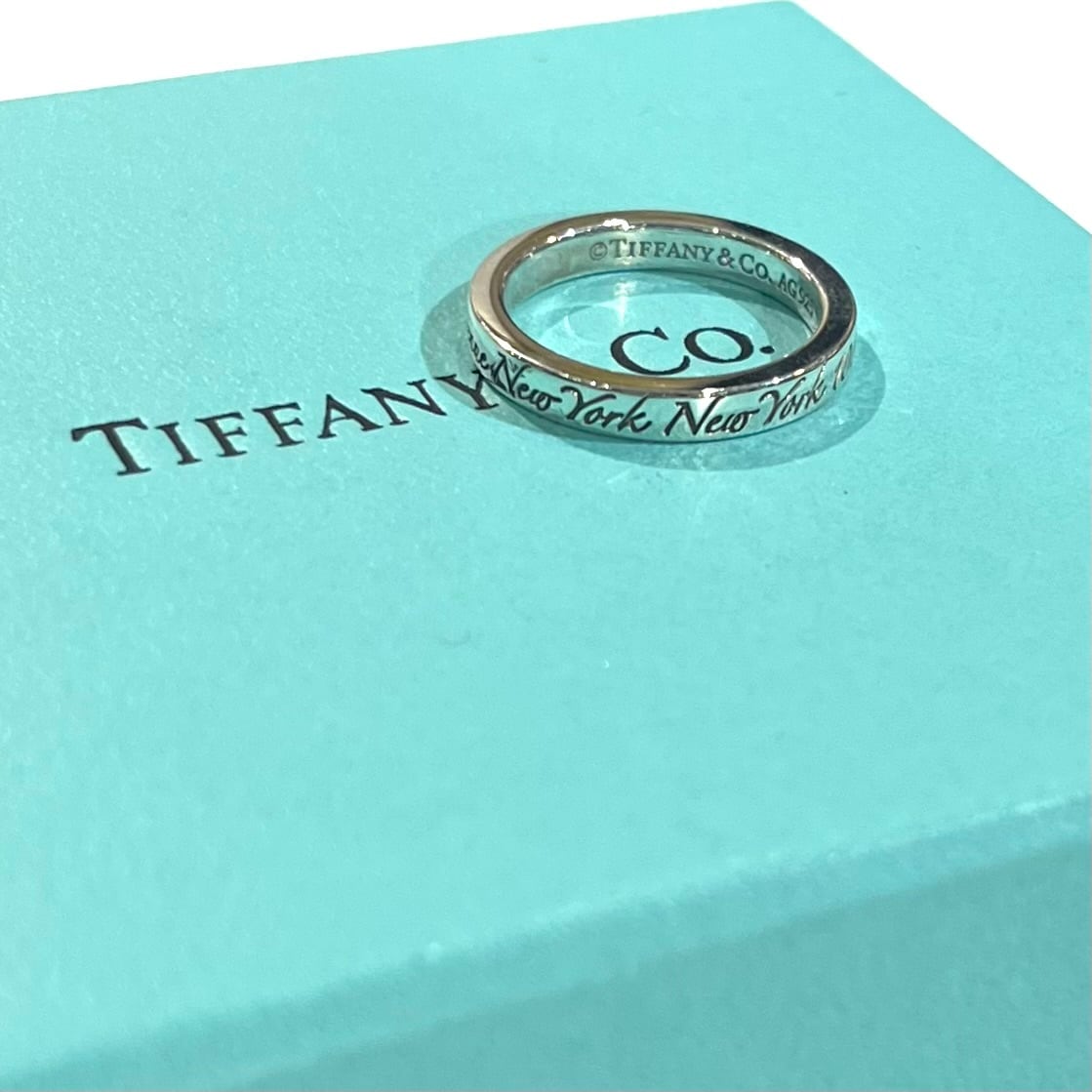 TIFFANY＆CO】2210 ティファニー8.5号addressナローリング 指輪