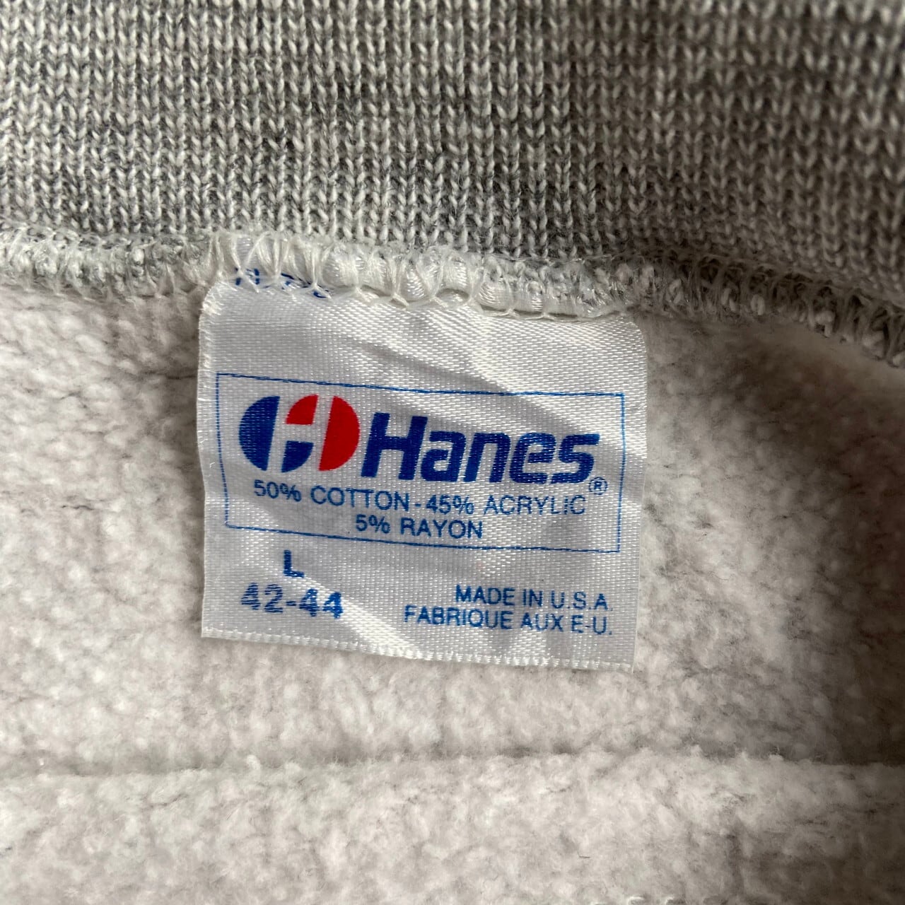 80s　USA製　HANES　ビンテージ　スウェット　無地　切り返し　2色襟