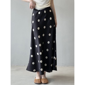 サテン ドット フレアスカート 10080