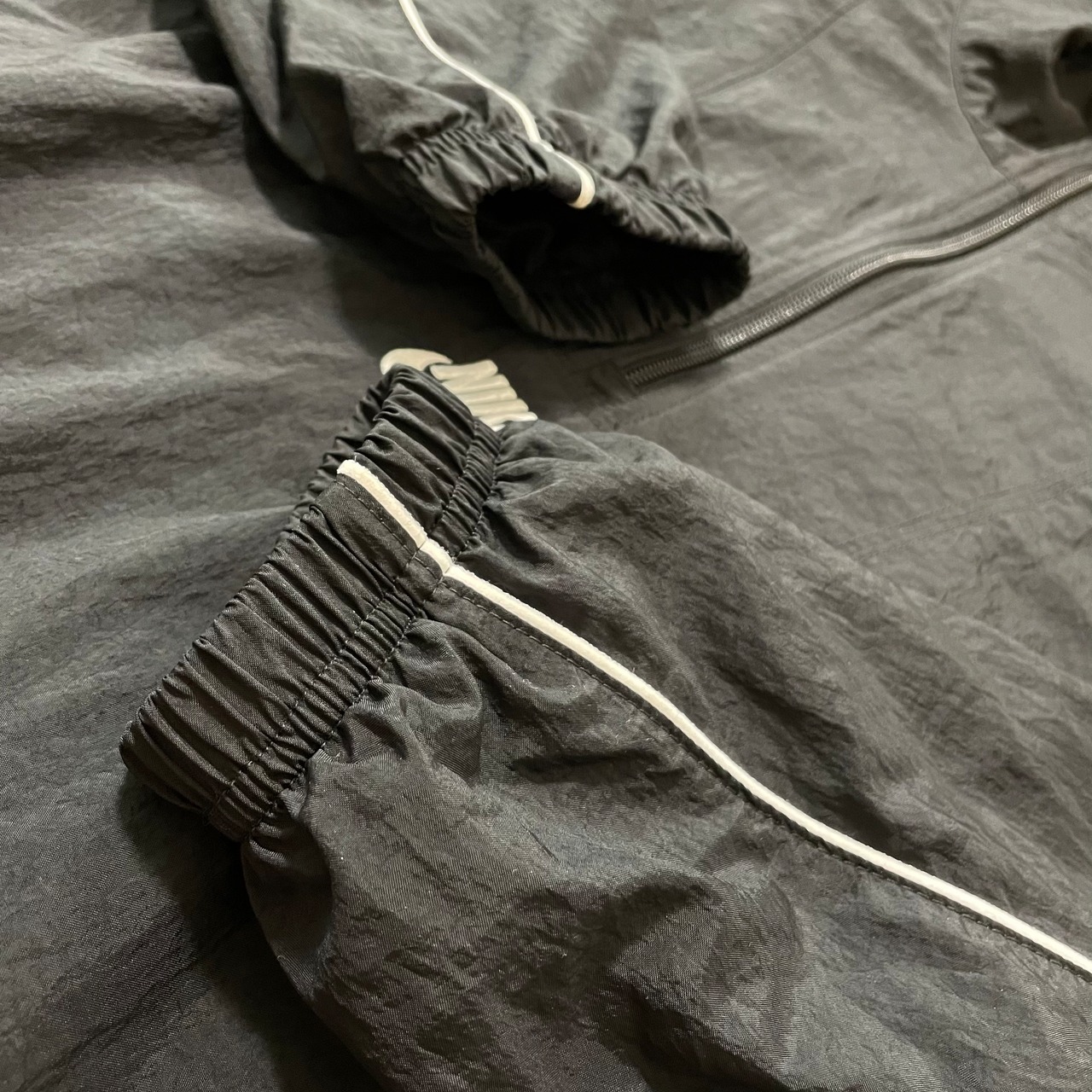 【NIKE】ハーフジップ ナイロンジャケット ブルゾン ジャンパー 刺繍ロゴ ワイドサイズ XL ナイキ US古着