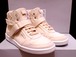 超レア◆CHANEL シャネル マトラッセ ハイカット キャンバス スニーカー 37.5 ピンクベージュ◆