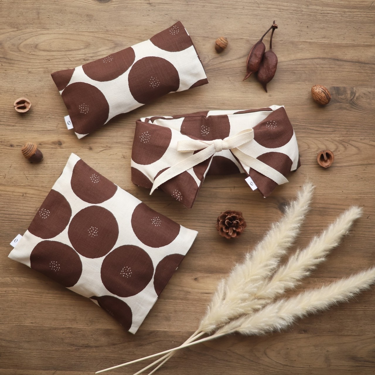 再販《首肩用》米ぬか・玄米カイロ（選べるハーブ）あんぱん柄　カバー付