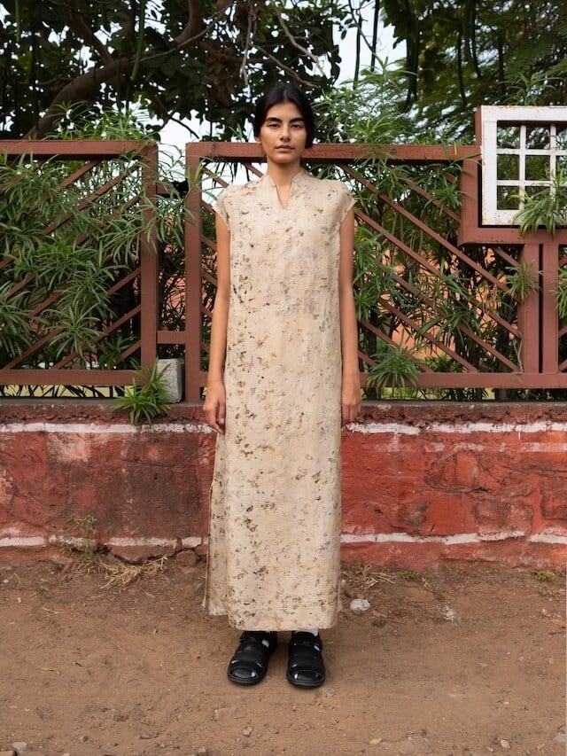 TADO PHOOL SILK LONG DRESS