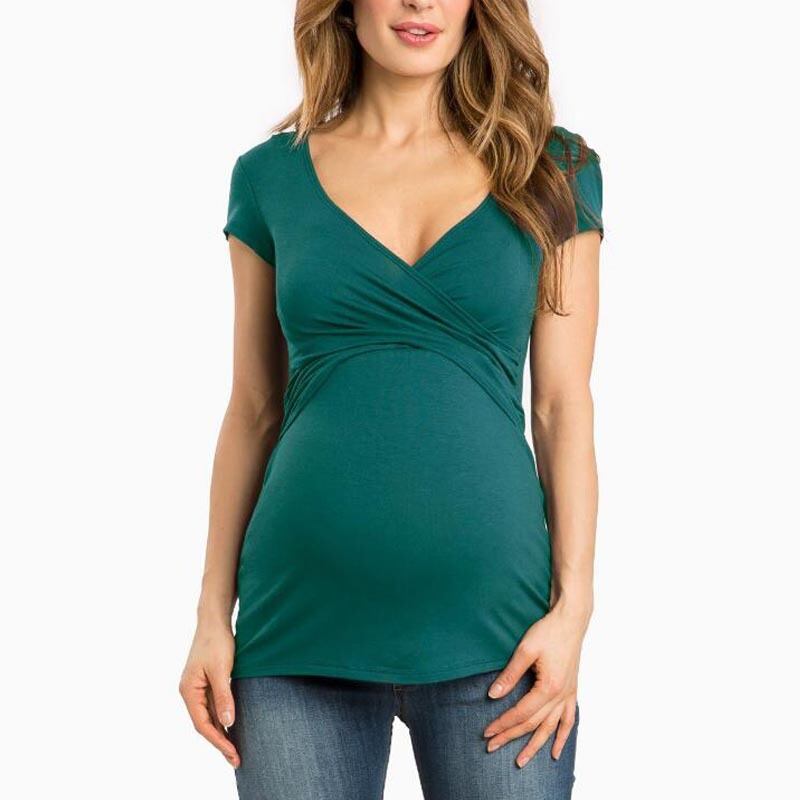 【新作】【送料無料】 女性妊娠中の出産看護服Vネック半袖母乳育児服妊娠中の女性TシャツTシャツプラスサイズ ショート ハーフスリーブ 大きめサイズ expec583247738931