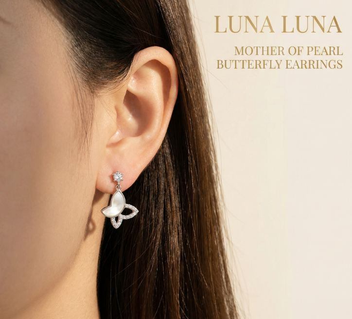 18K RGP プラチナ ダイヤ CZ フラワー ピアス yp5055 | Rainbow Rabbit