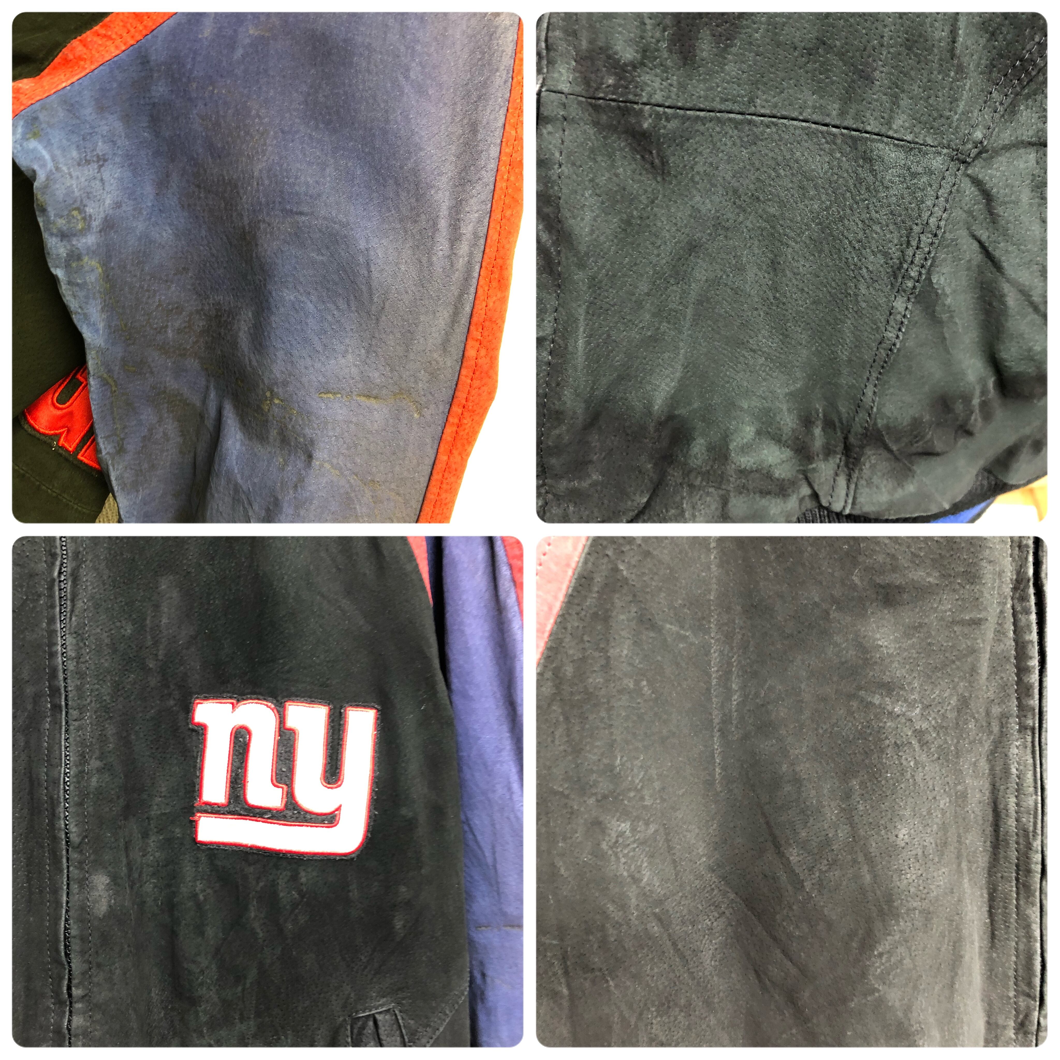 NFL ニューヨークジャイアンツ スエードレザージャケット ラインリブ