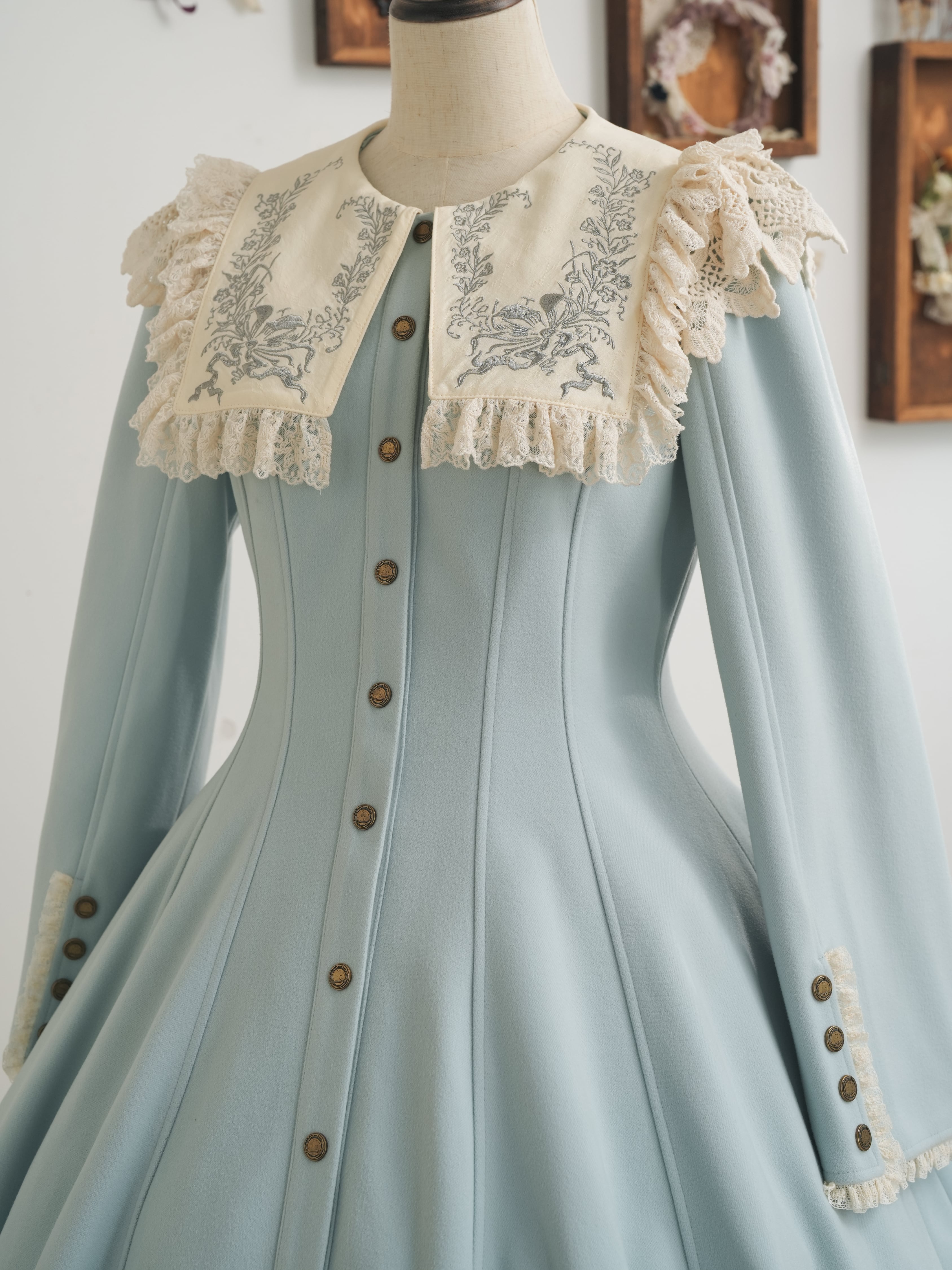 冬の花束 スクエア襟コートワンピース | HoshibakoWorks