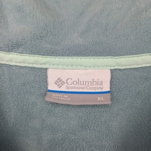 コロンビア　スナップT　フリース　プルオーバー　ハーフボタン　刺繍　ブルー　XL