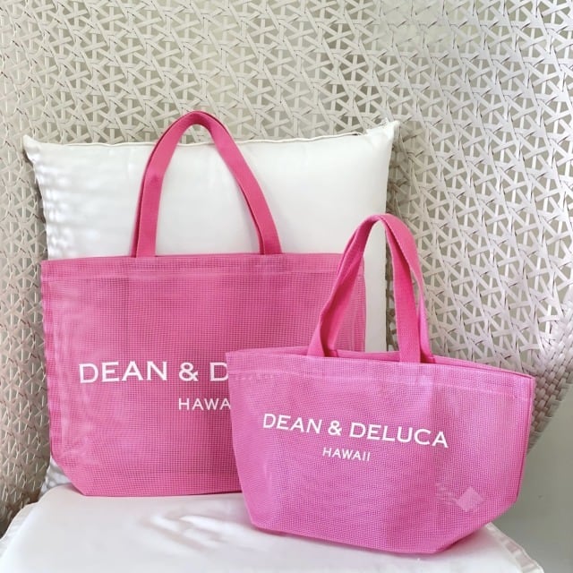 DEAN&DELUCA HAWAII リッツカールトン限定 メッシュバッグ ピンク 新色 small スモール ディーン＆デルーカ トートバッグ  ランチバッグ ハワイ ハワイ限定 プレゼント